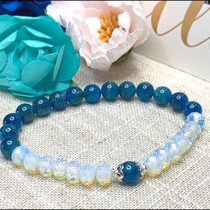 Opalite and Neon Apatite Bracelet